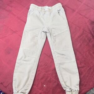 Cotton On Kids Boys Beige Jogger Pants Elastic Waist Pockets Casual